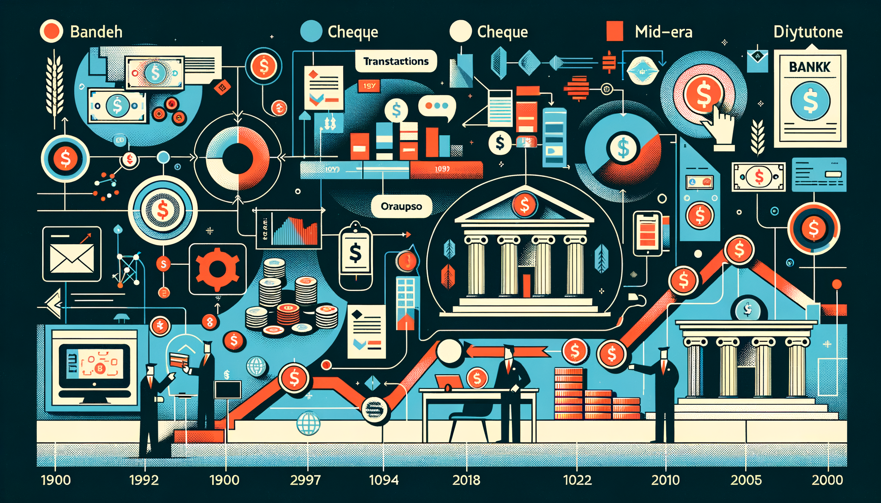 An infographic showcasing the evolution of the banking industry